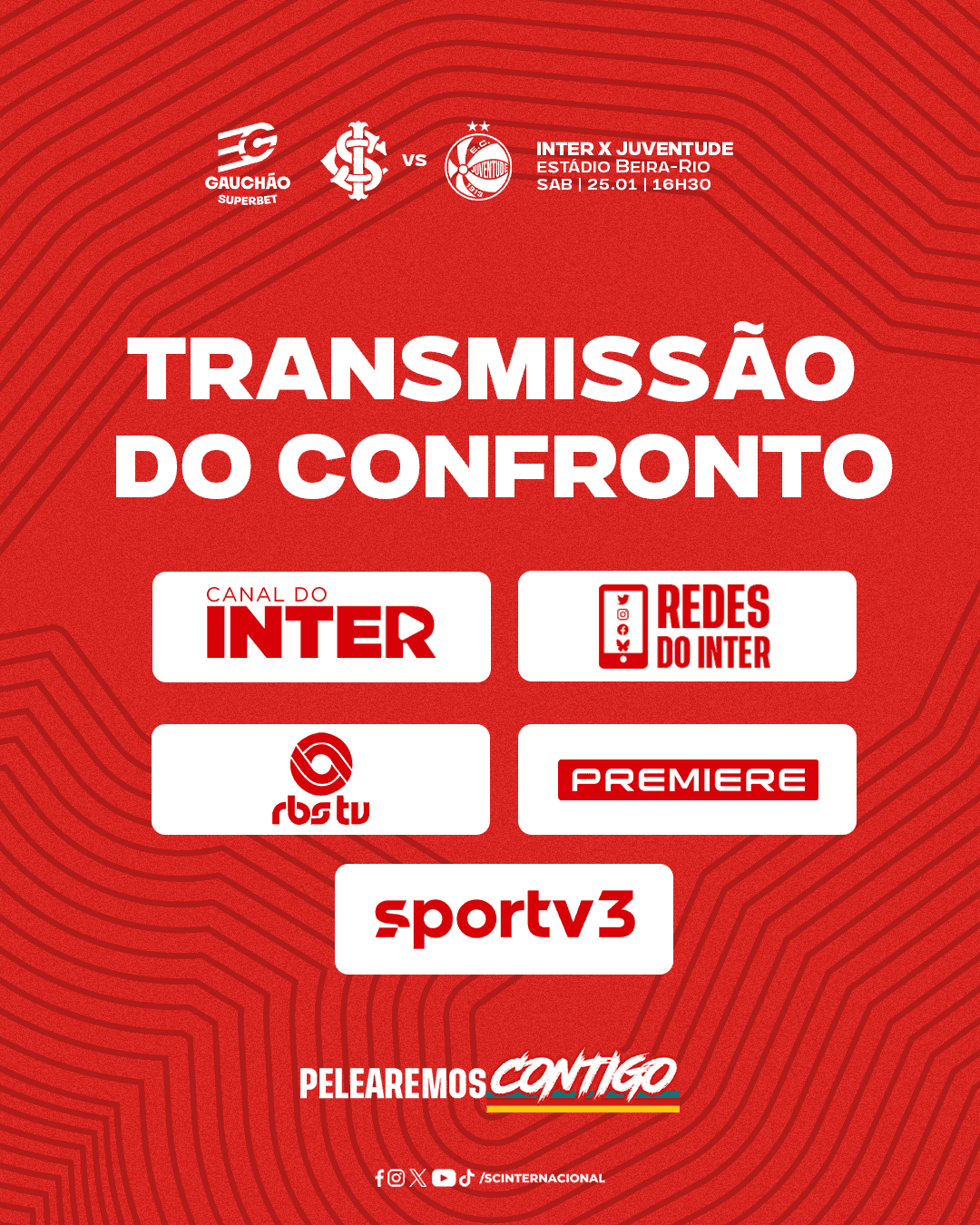 Canal do Inter, RBS TV, Premiere e Sportv transmitem duelo entre Inter e Juventu...